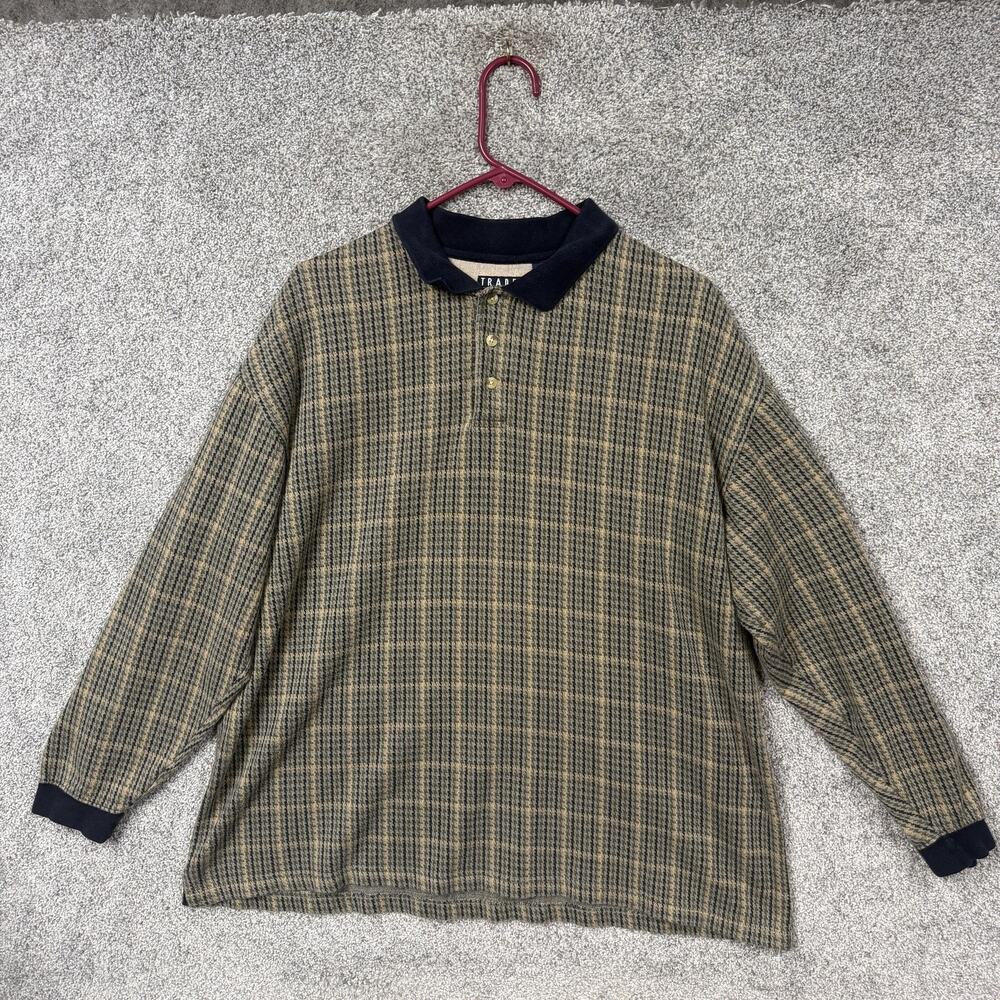 Vintage Y2K Trader Bay Polo Shirt Large Rugby Grunge Skater Preppy Streetwear